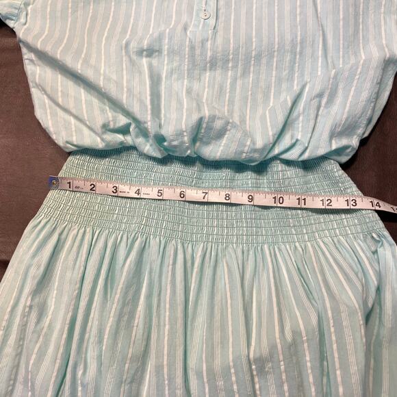 Vintage 80's Jessica Howard Striped Pastel Short sleeve Dress Womens 6 Smocked - Picture 15 of 16
